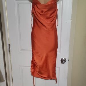 Zara Strapless Orange Dress